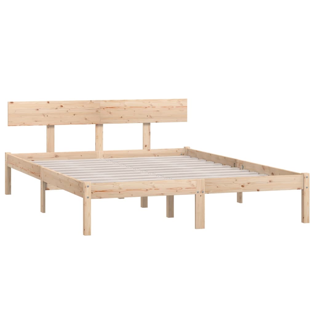 Estrutura de cama sem colchão 160x200 cm madeira maciça