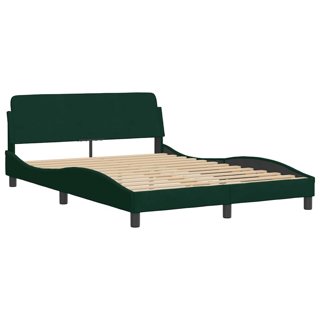 Estrutura de cama dover 140x200 cm veludo verde-escuro