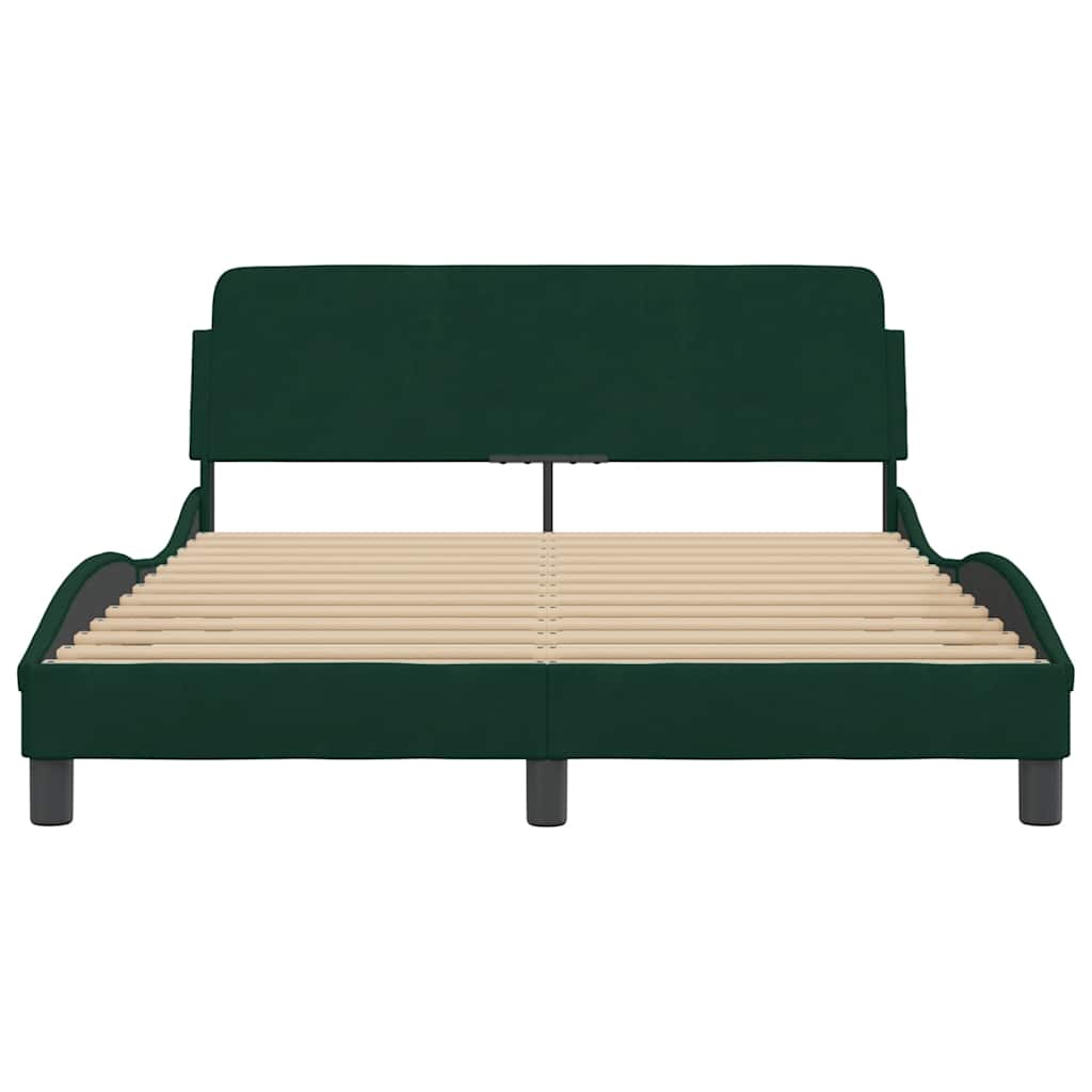 Estrutura de cama dover 140x200 cm veludo verde-escuro