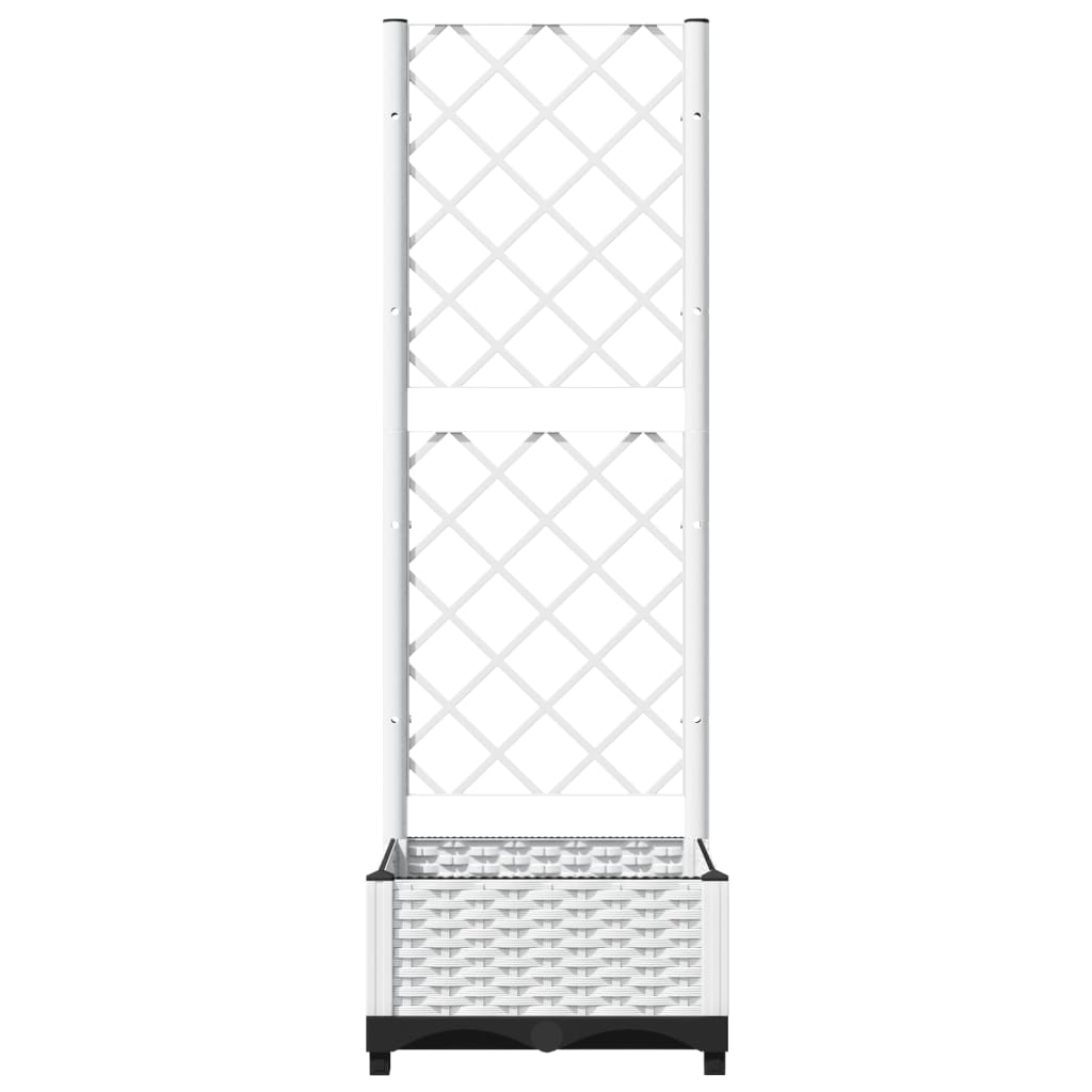 Vaso/floreira de jardim c/ treliça 40x40x121,5 cm PP branco