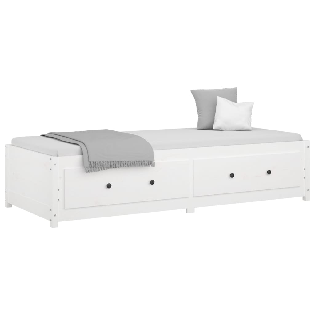 Sofá-cama sem colchão 90x200 cm madeira de pinho maciça branco
