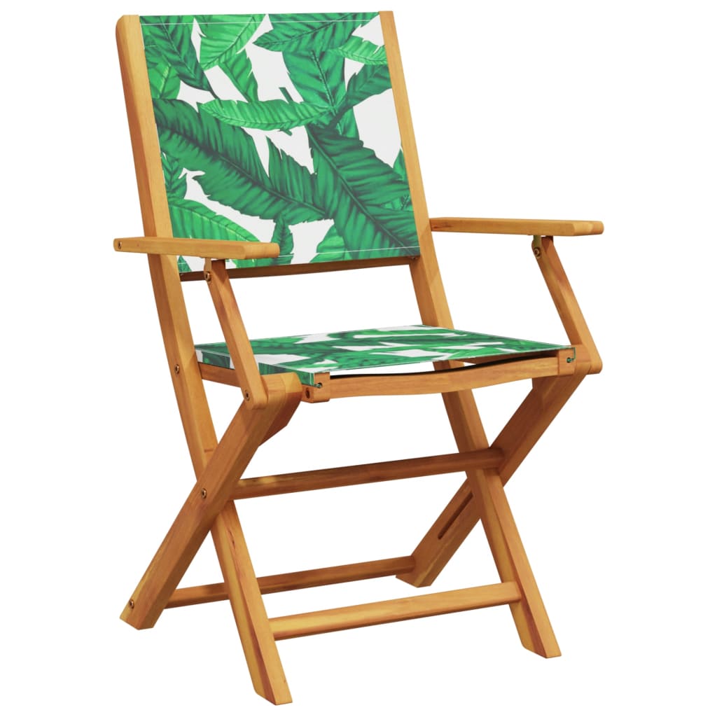 3 Pcs conjunto de bistrô tecido/madeira maciça padrão folhas