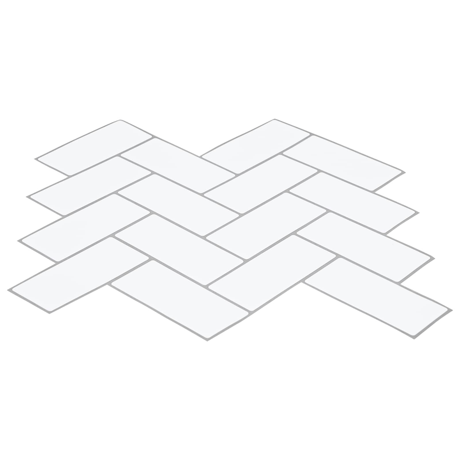 Azulejo chevron 10 unid. branco e cinza 30 x 30 cm