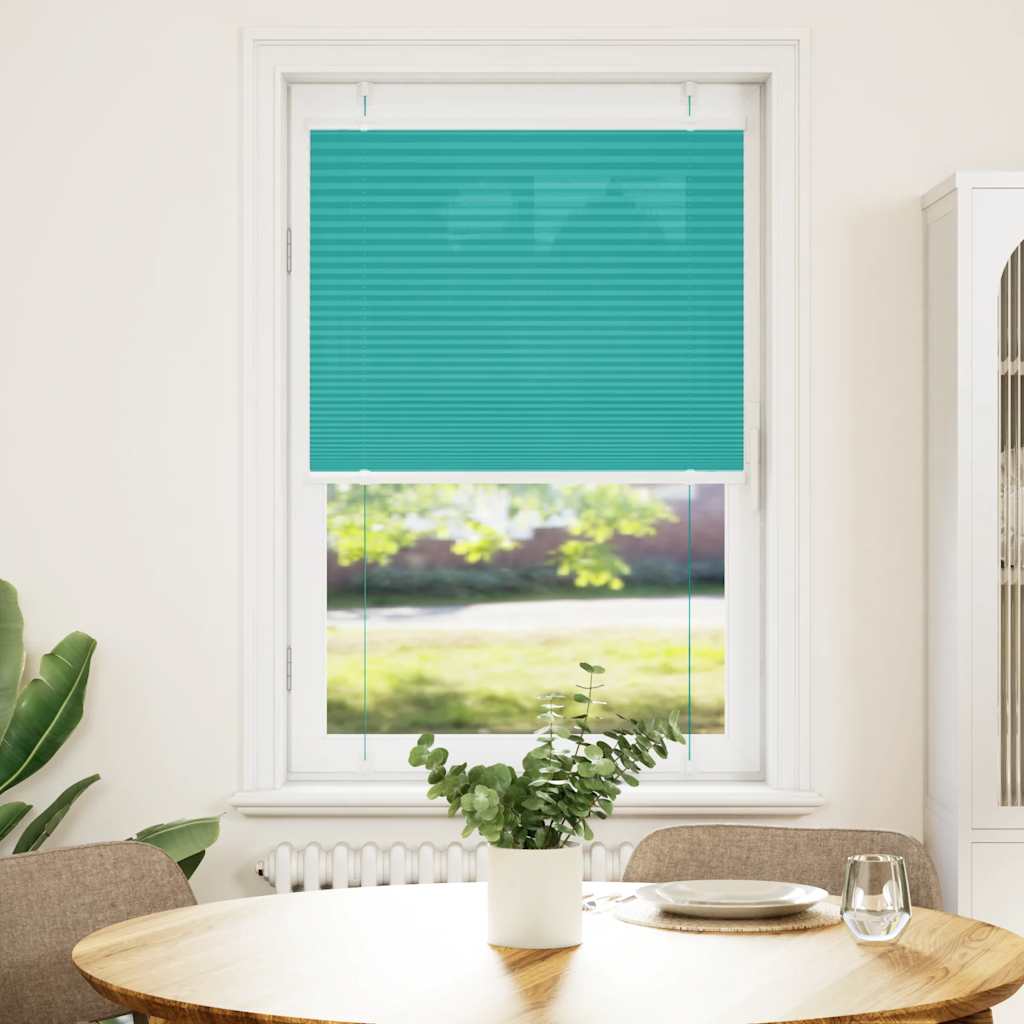 Gasolina verde plissada cega 75x100 cm largura tecido 74,4 cm