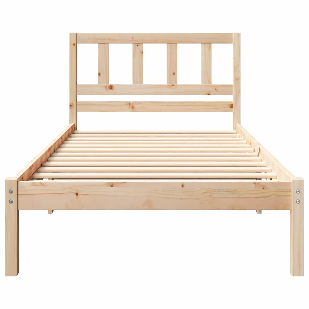 Estrutura da cama com cabeceira castanho 90 x 200 cm