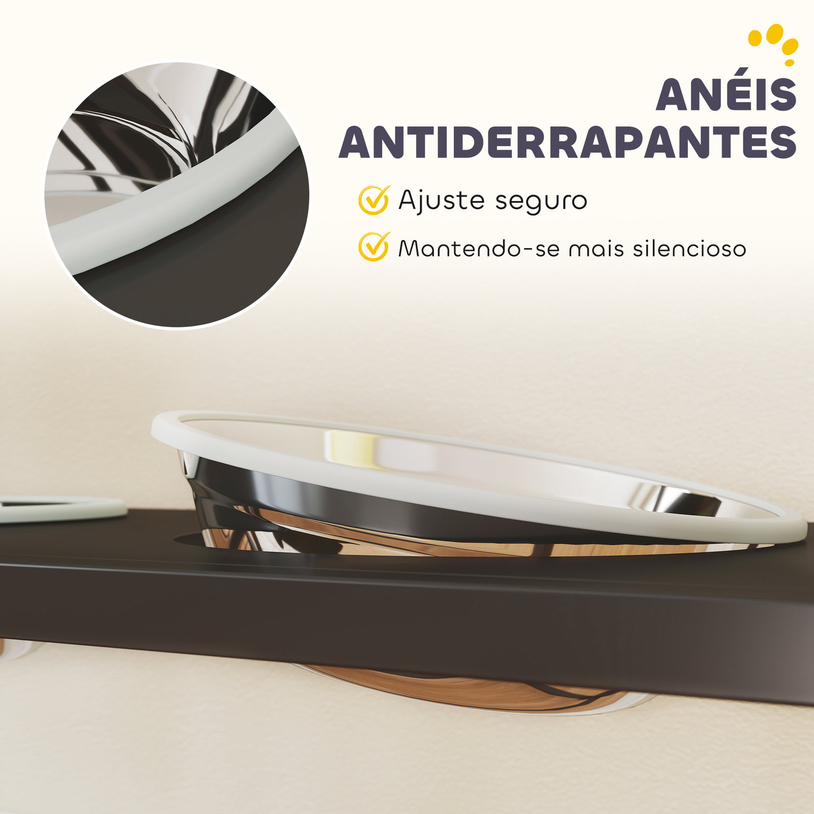 Comedouro elevado para cães com gaveta em tecido 2 taças de aço inoxidável 2x800 ml altura ajustável 2 prateleiras 89,5x27x74 cm preto