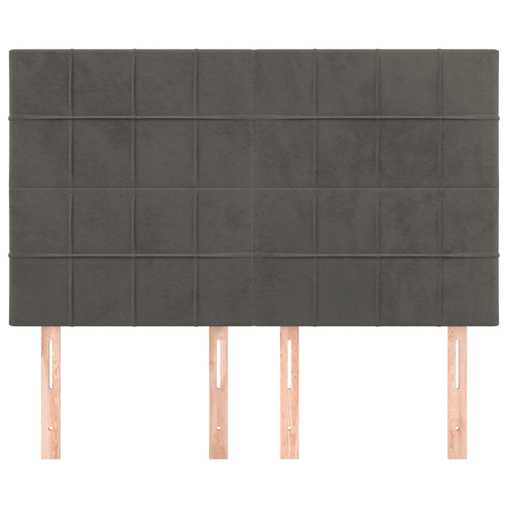 Cabeceira cinza escuro 144x5x118/128 cm veludo