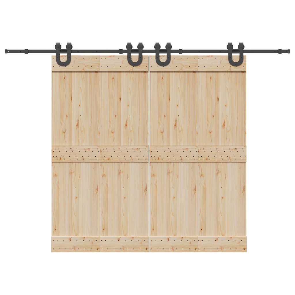 Kit de ferragens para porta deslizante 400 cm aço preto