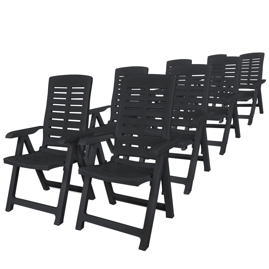 9 Pcs conjunto de jantar para exterior plástico antracite