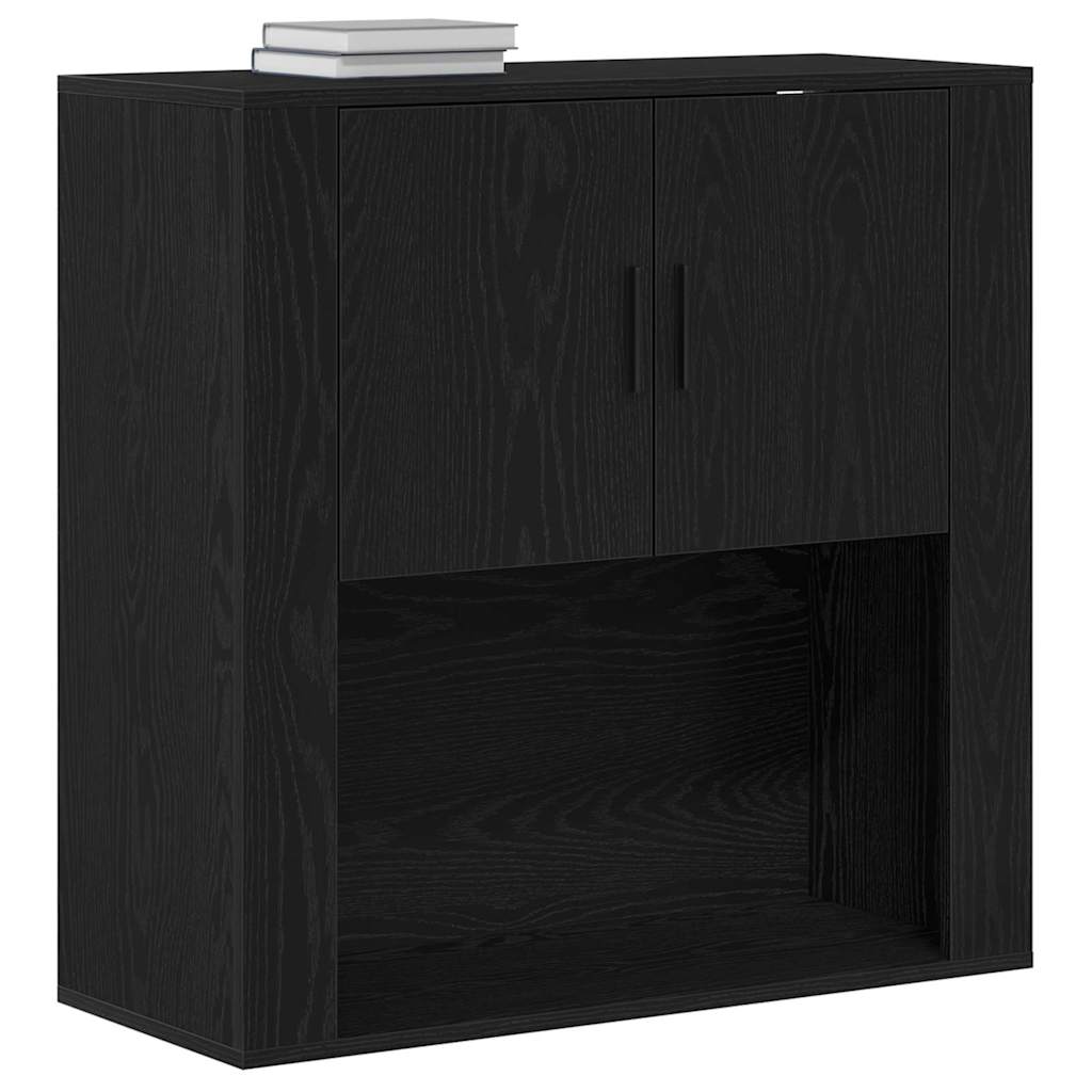 Armário de parede com prateleira carvalho preto 80 x 33 x 80 cm