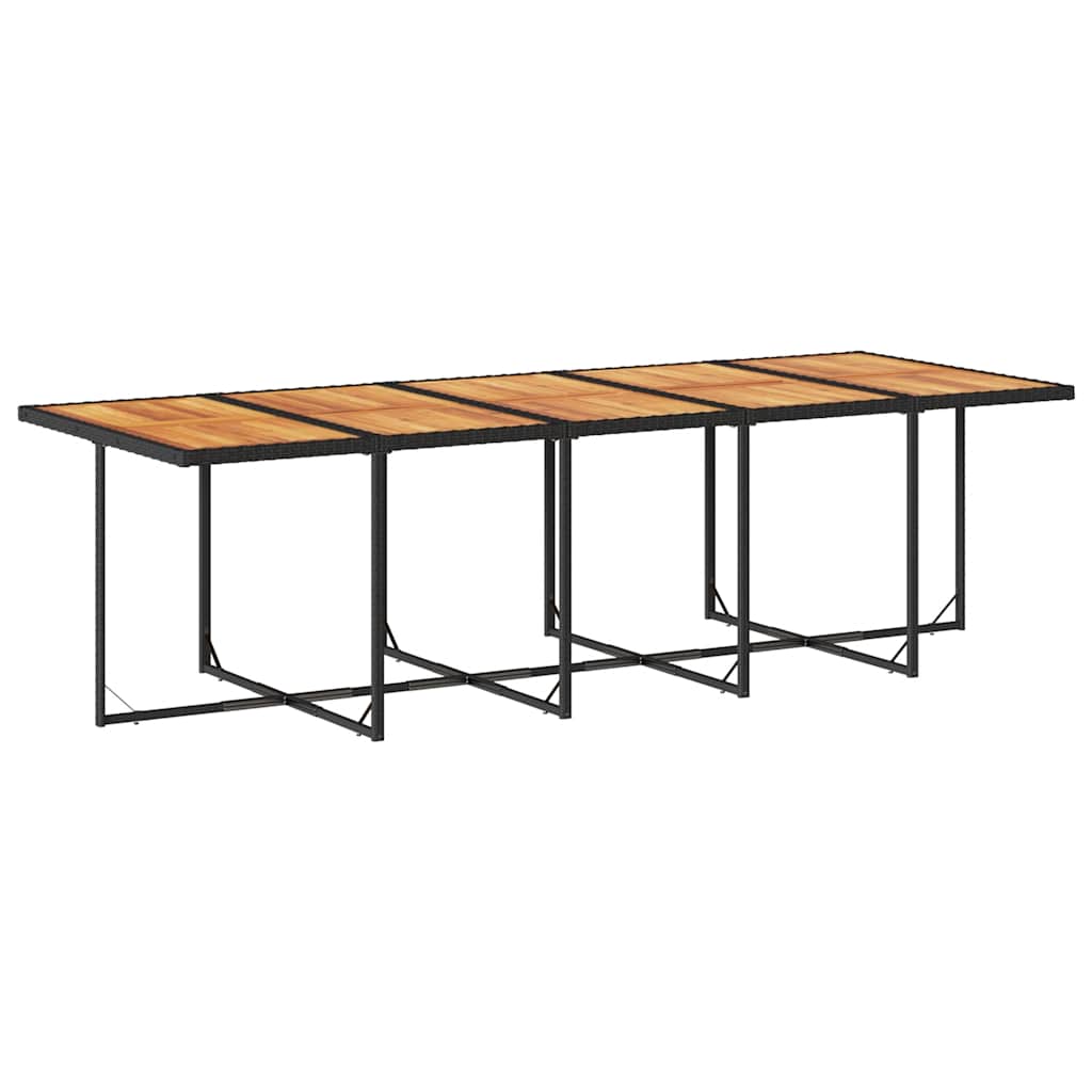 15 Pcs conjunto de jantar p/jardim com almofadões vime PE preto