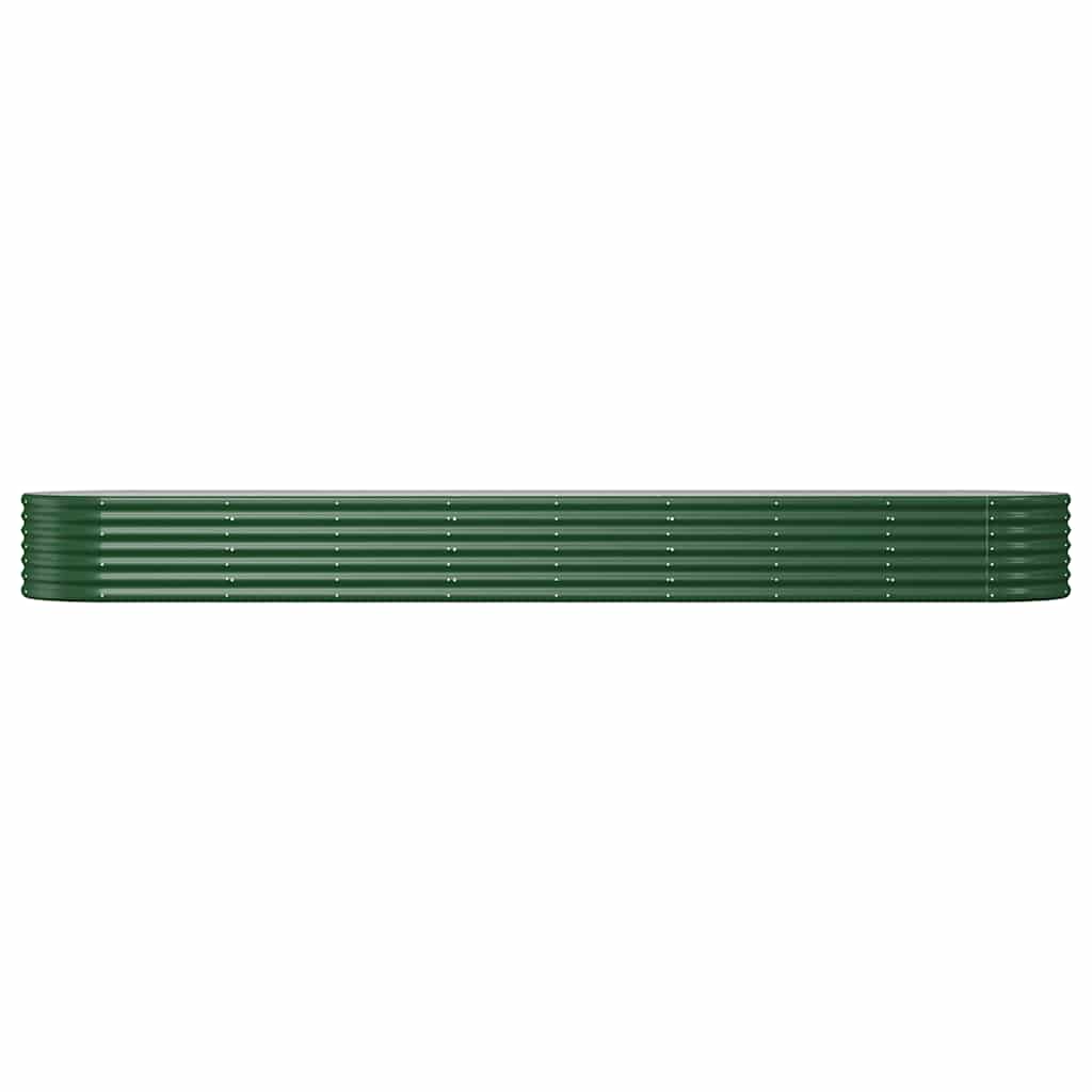 Canteiro elevado jardim 368x80x36 cm aço galvanizado verde