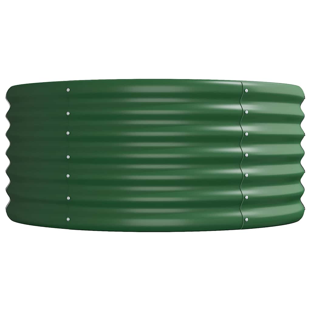 Canteiro elevado jardim 368x80x36 cm aço galvanizado verde