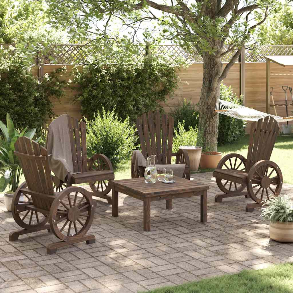 Cadeiras adirondack para jardim 4 pcs madeira de abeto maciça