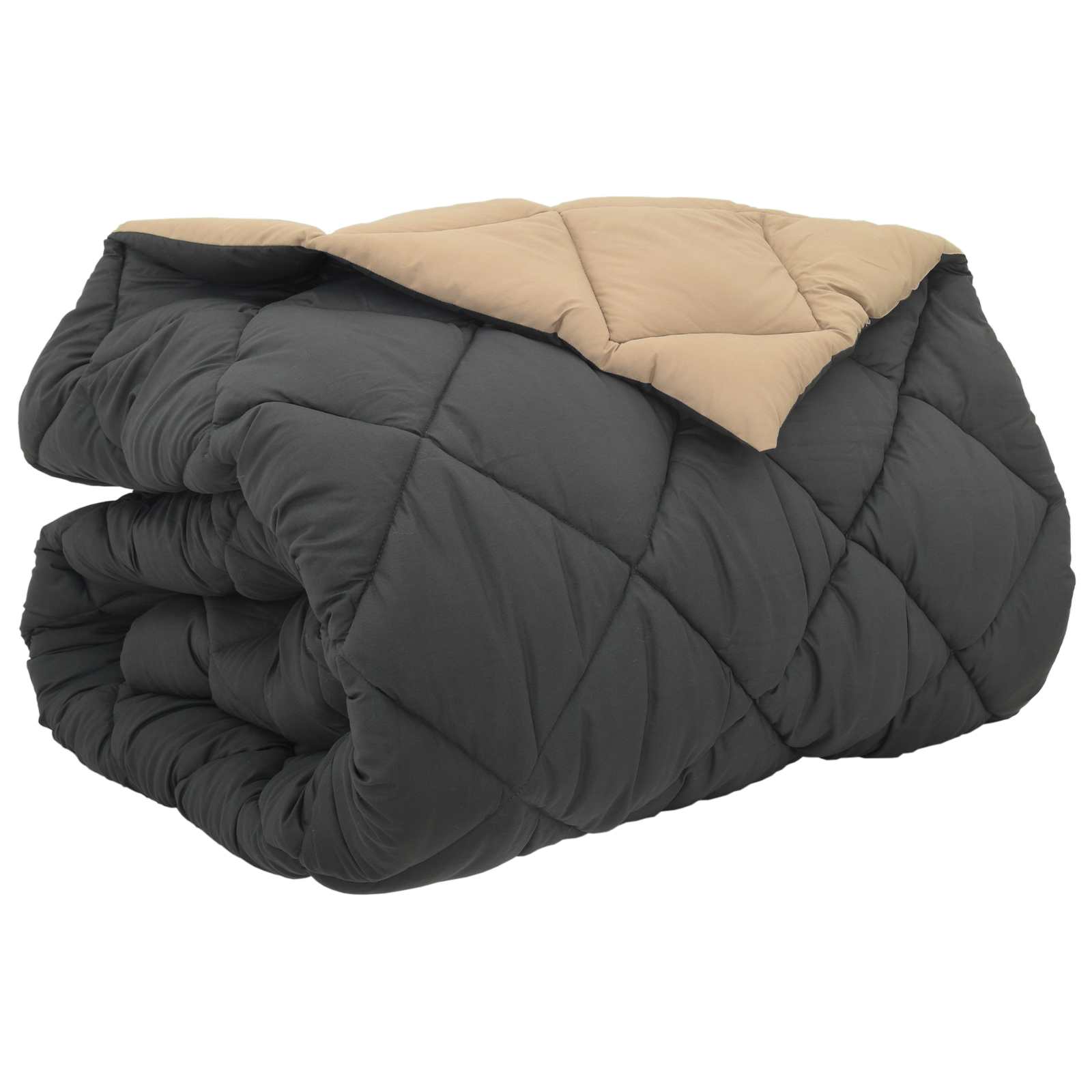 Edredom de inverno 200 x 220 cm 450 gsm antracite e taupe