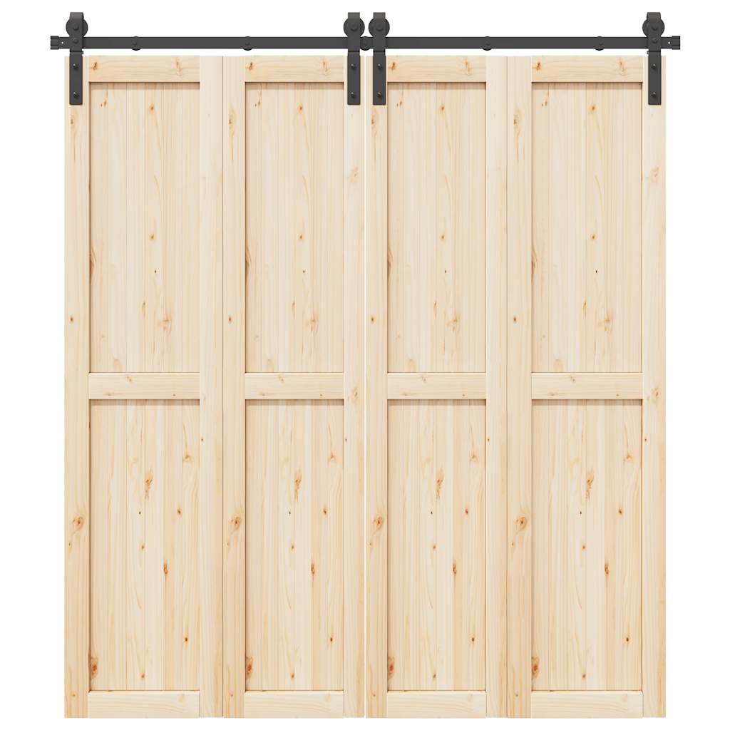 Kit de ferragens para porta deslizante 200 cm aço preto