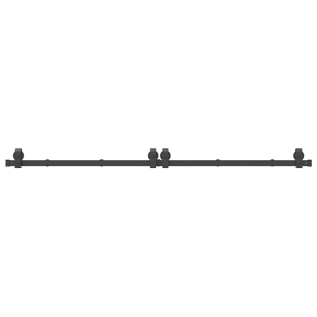 Kit de ferragens para porta deslizante 200 cm aço preto