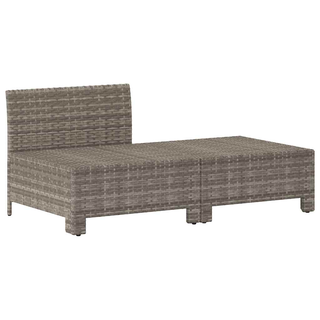 Conjunto de lounge de jardim de 2 peças com almofadas em vime sintético cinza