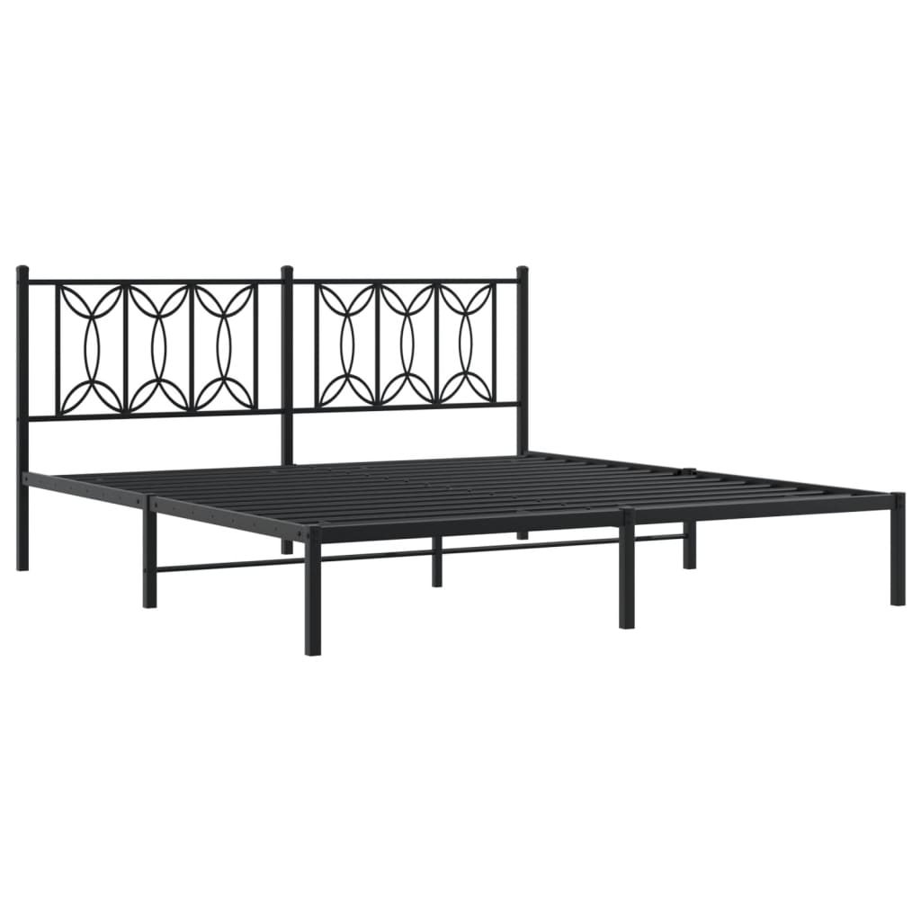 Estrutura de cama com cabeceira 183x213 cm metal preto
