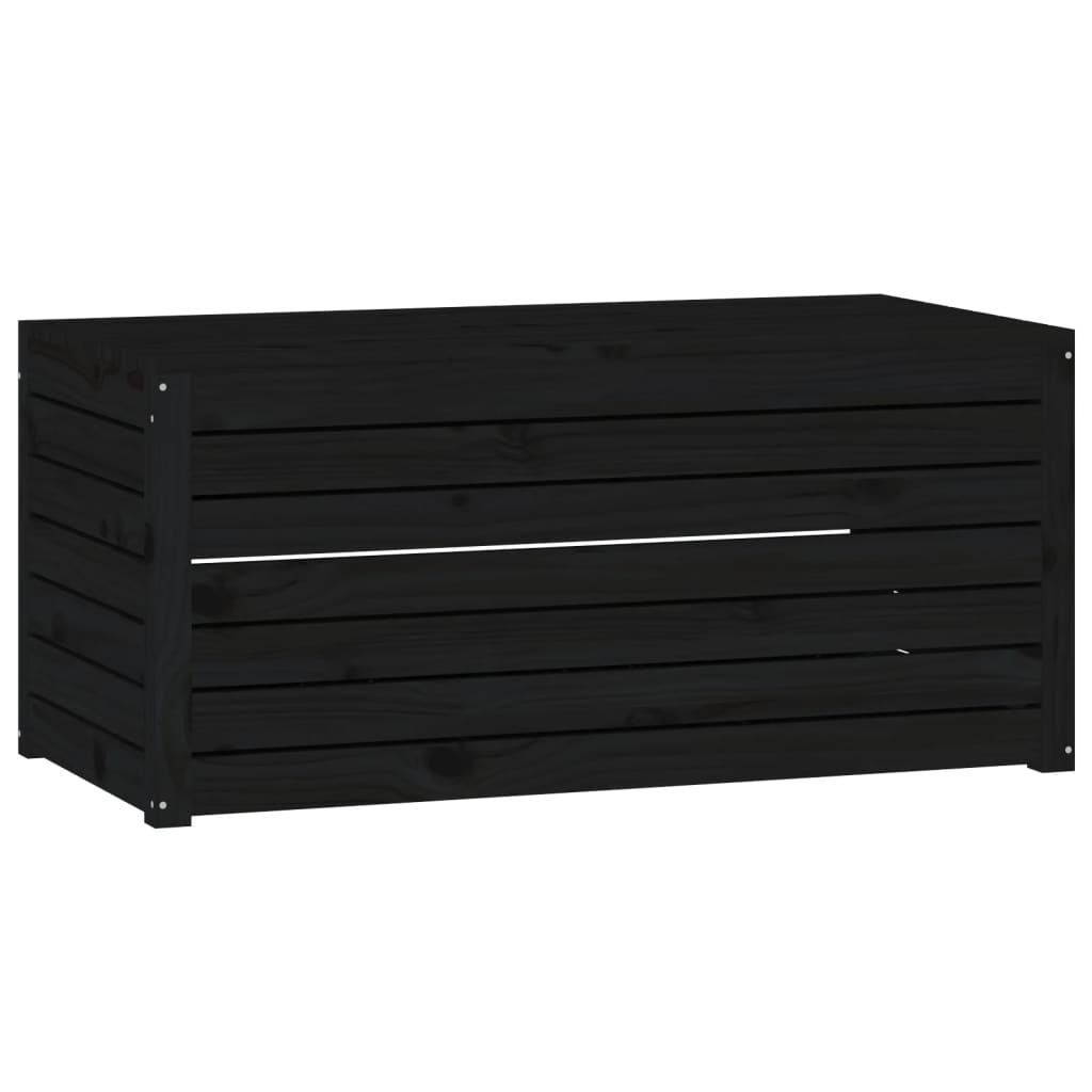 Caixa de jardim 101x50,5x46,5 cm madeira de pinho maciça preto