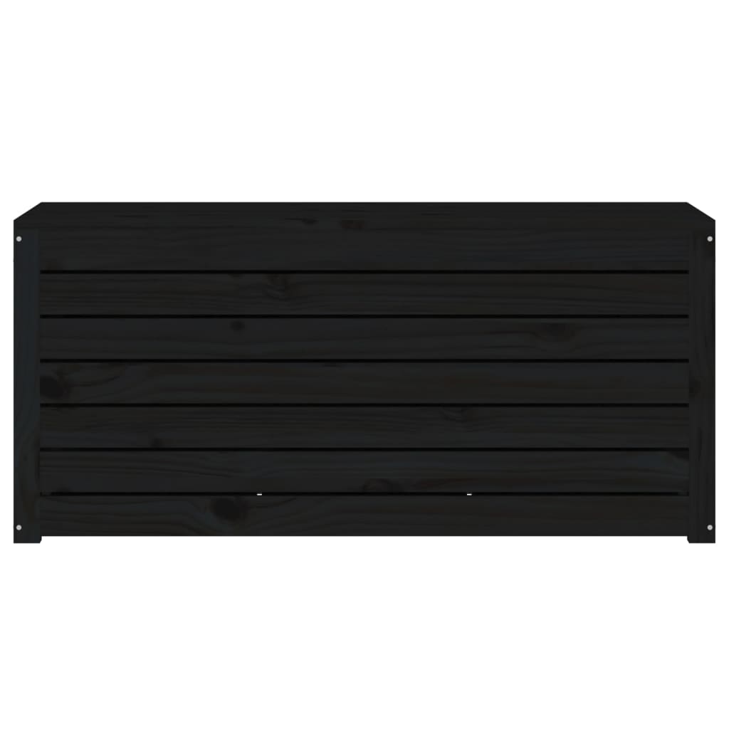 Caixa de jardim 101x50,5x46,5 cm madeira de pinho maciça preto