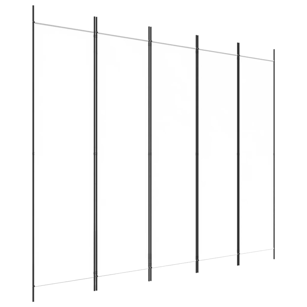 Biombo com 5 painéis 250x200 cm tecido branco