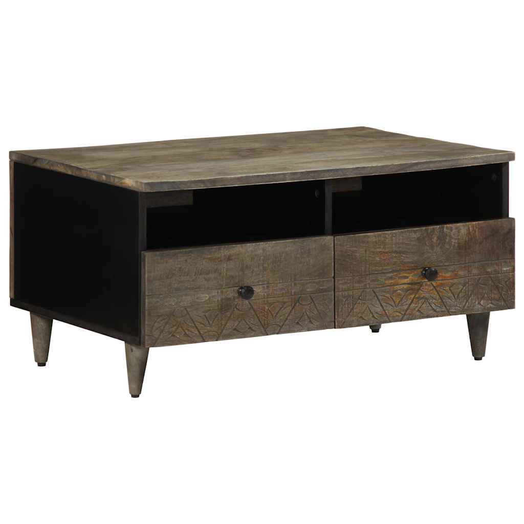 Mesa centro cinzento claro 80x54x40 cm madeira mangueira maciça