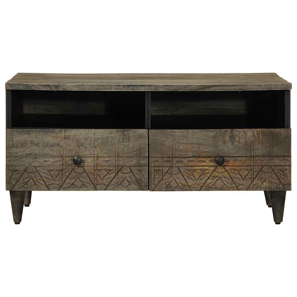 Mesa centro cinzento claro 80x54x40 cm madeira mangueira maciça