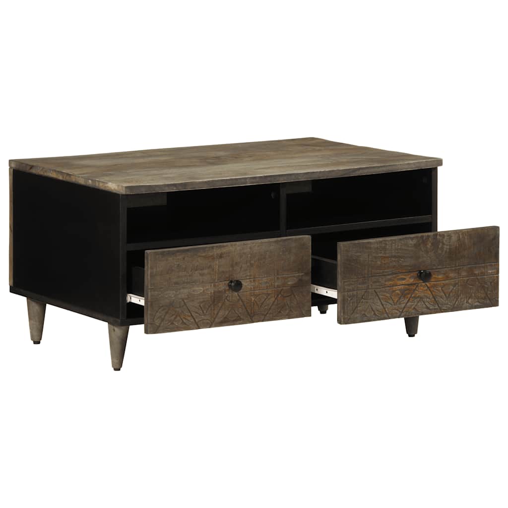 Mesa centro cinzento claro 80x54x40 cm madeira mangueira maciça