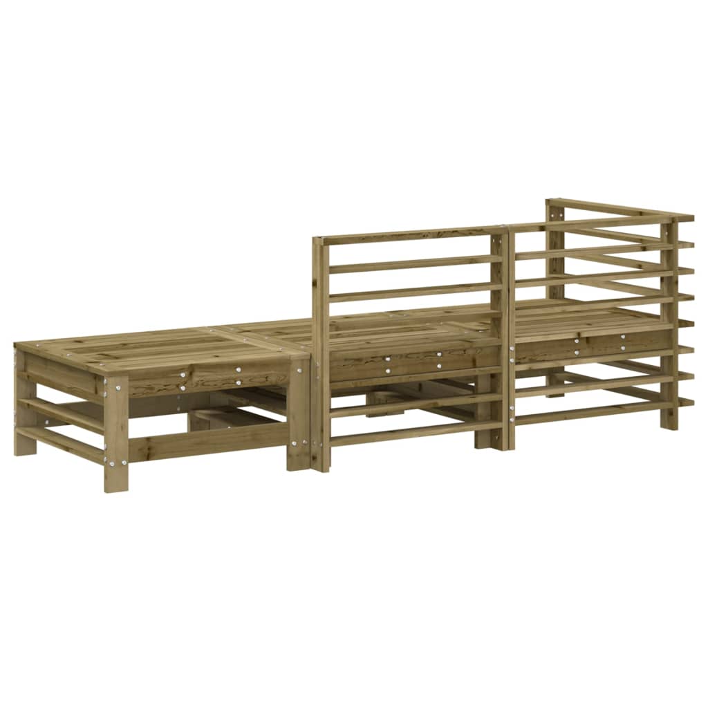 3 Pcs conjunto lounge de jardim madeira de pinho impregnada