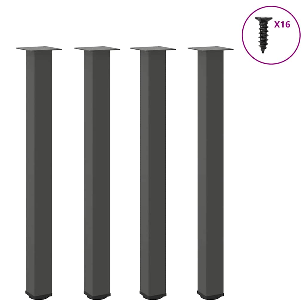 Pés para mesa de bar 4 peças antracite 100-102 cm aço