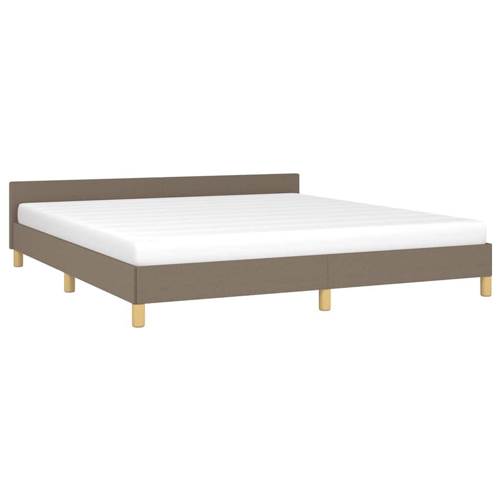 Cama sem colchão 160x200 cm tecido castanho-acinzentado