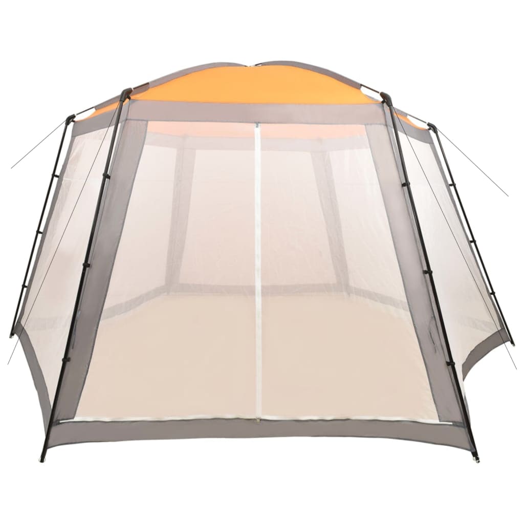Tenda para piscina 590x520x250 cm tecido cinza