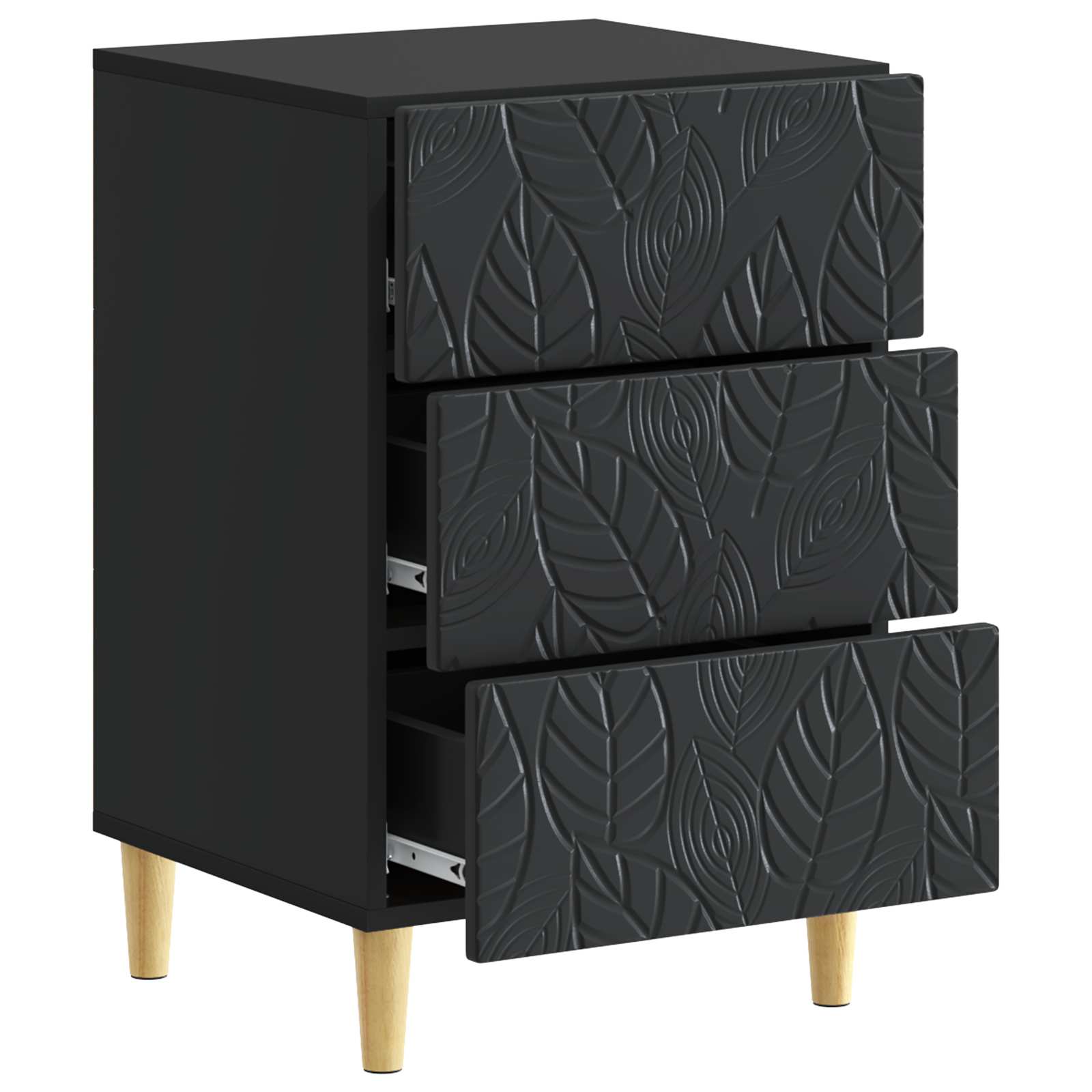 Mesa-de-cabeceira preto 43 x 39,5 x 66,5 cm