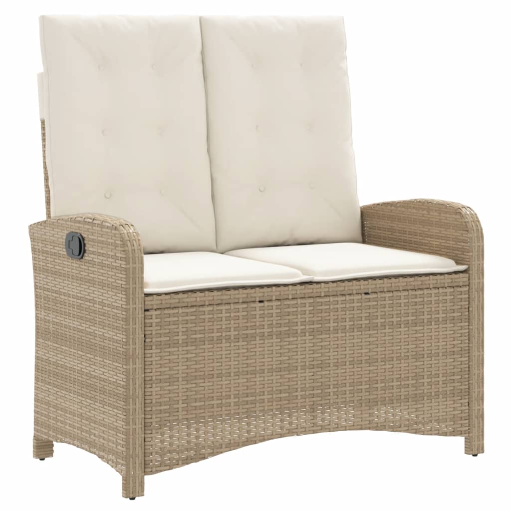 4 Pcs conjunto de jantar p/ jardim c/ almofadões vime PE bege