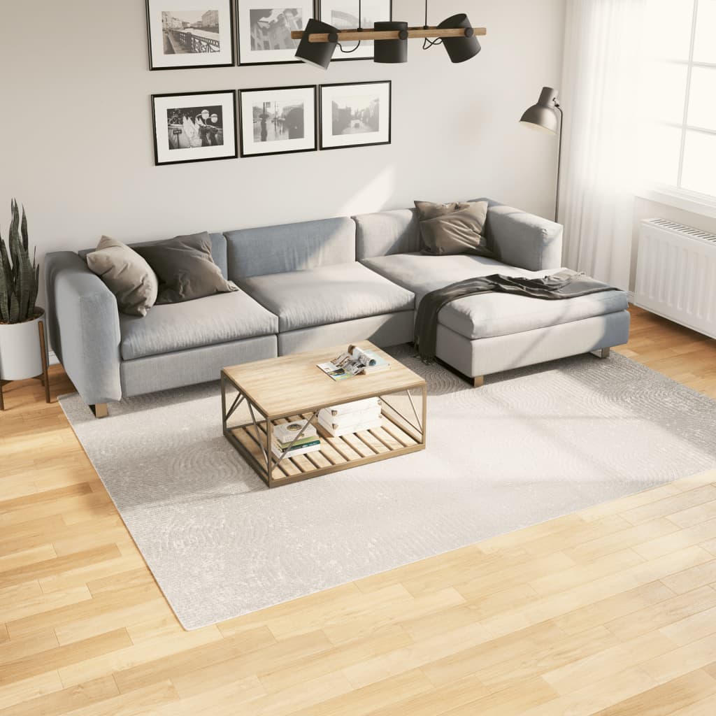 Tapete de pelo curto iza visual escandinavo 200x280cm cor creme