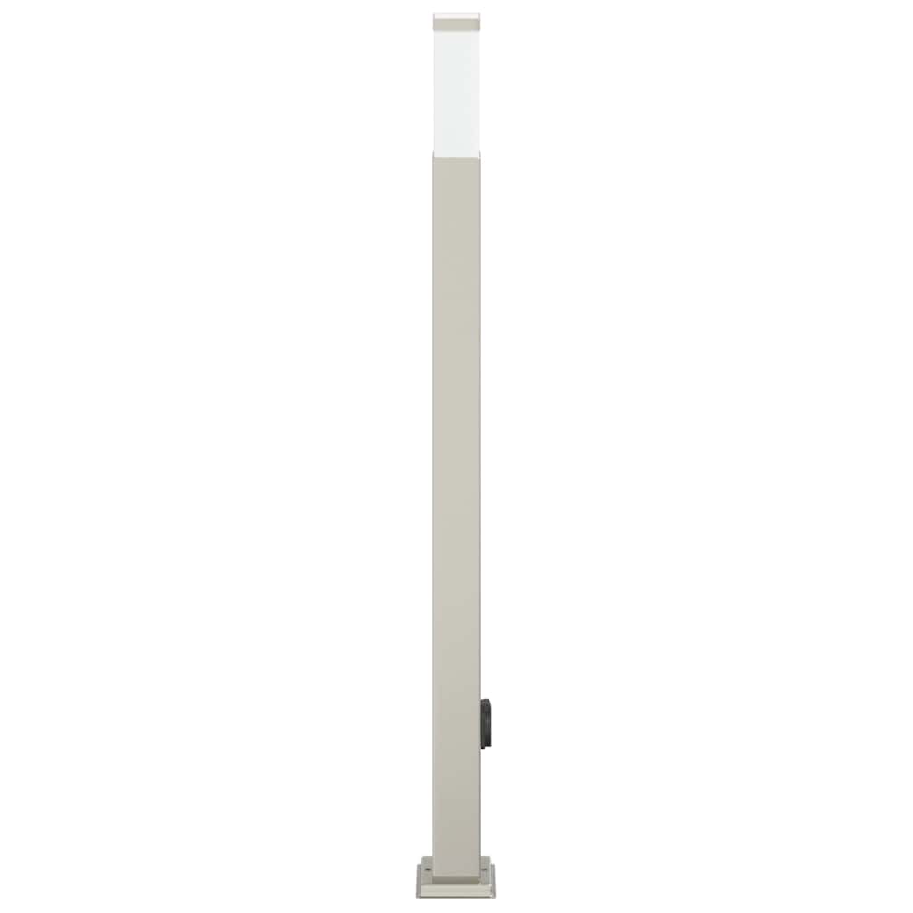 Luminária de poste com tomada, 110 cm, aço inoxidável, IP44