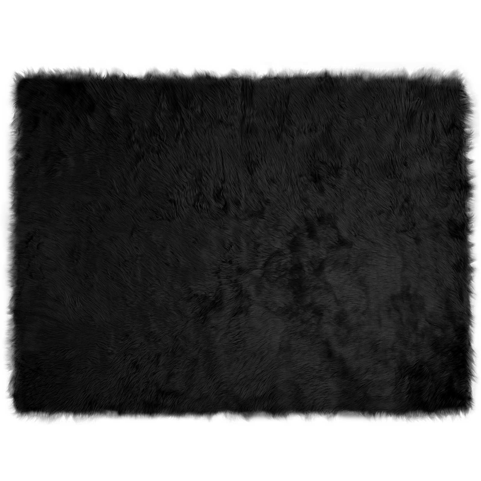 Tapete de de ovelha sintética tafalla preto 160 x 230 cm