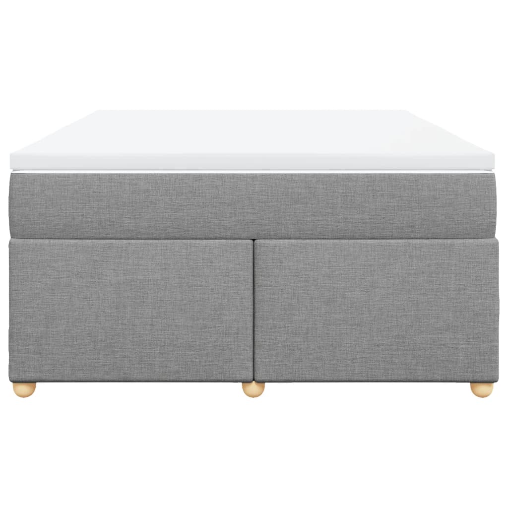 Cama com molas/colchão 140x190 cm tecido cinzento-claro