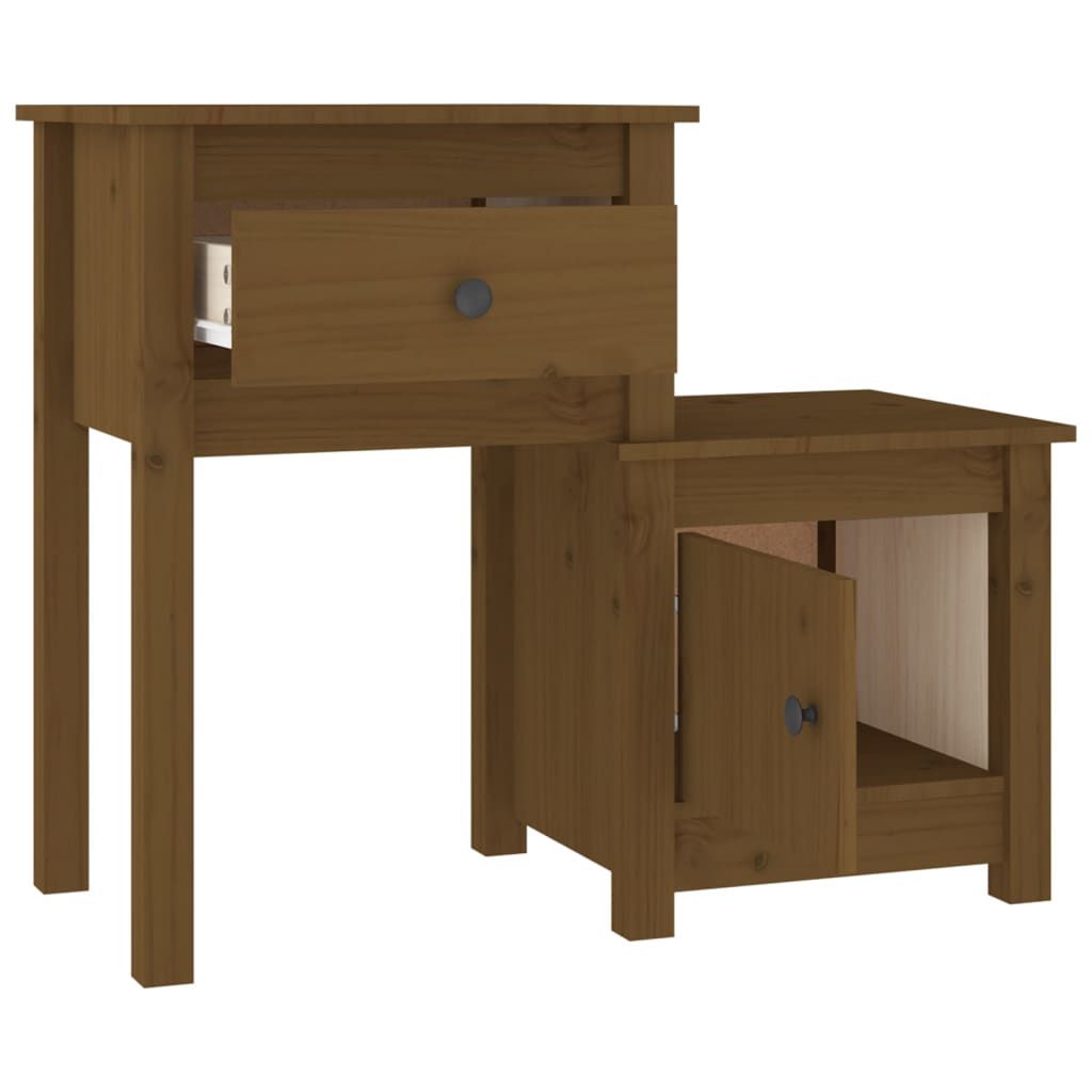 Mesas de cabeceira 2 pcs 79,5x38x65,5 cm pinho castanho mel