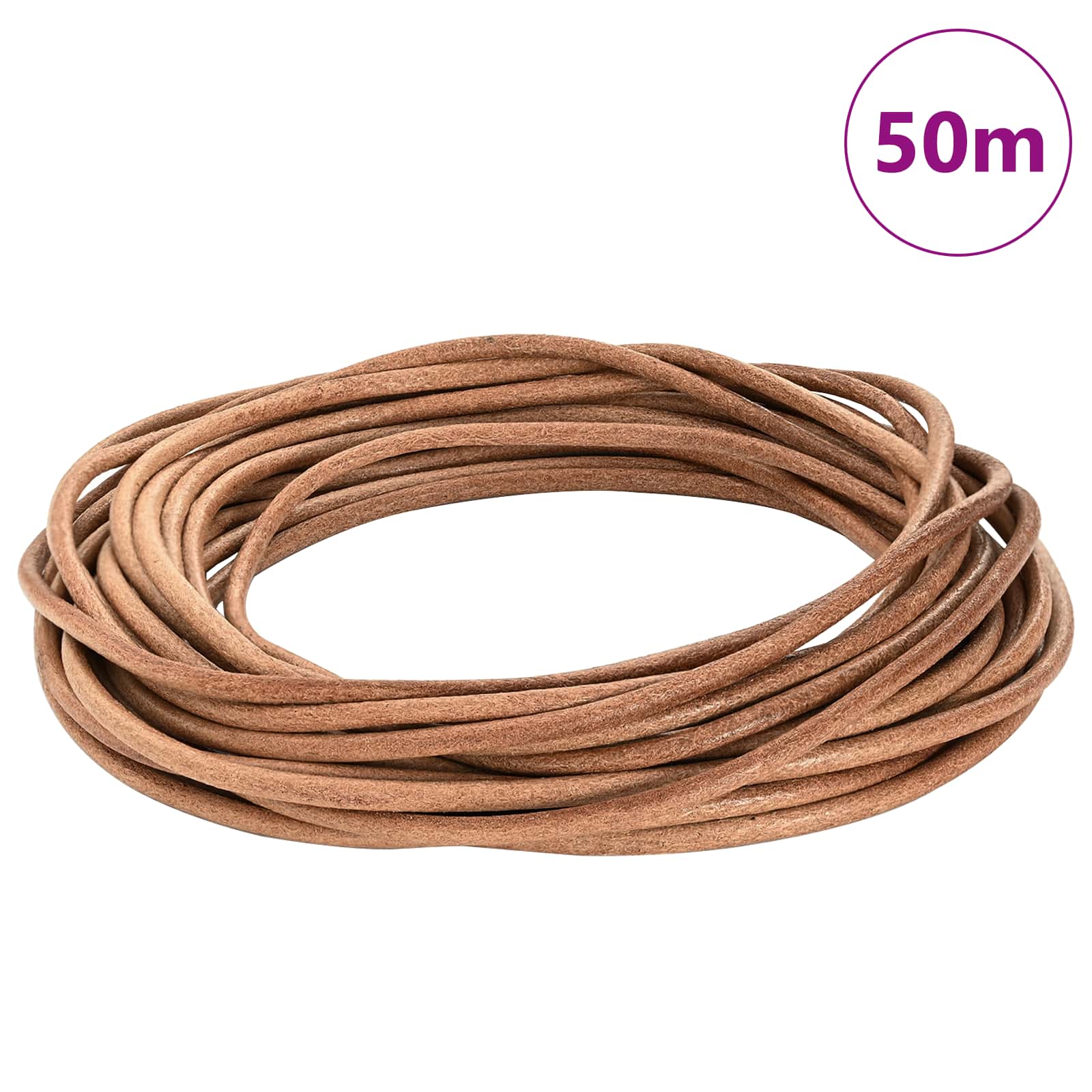 Corda de couro castanho ø5 mm x 50 m couro