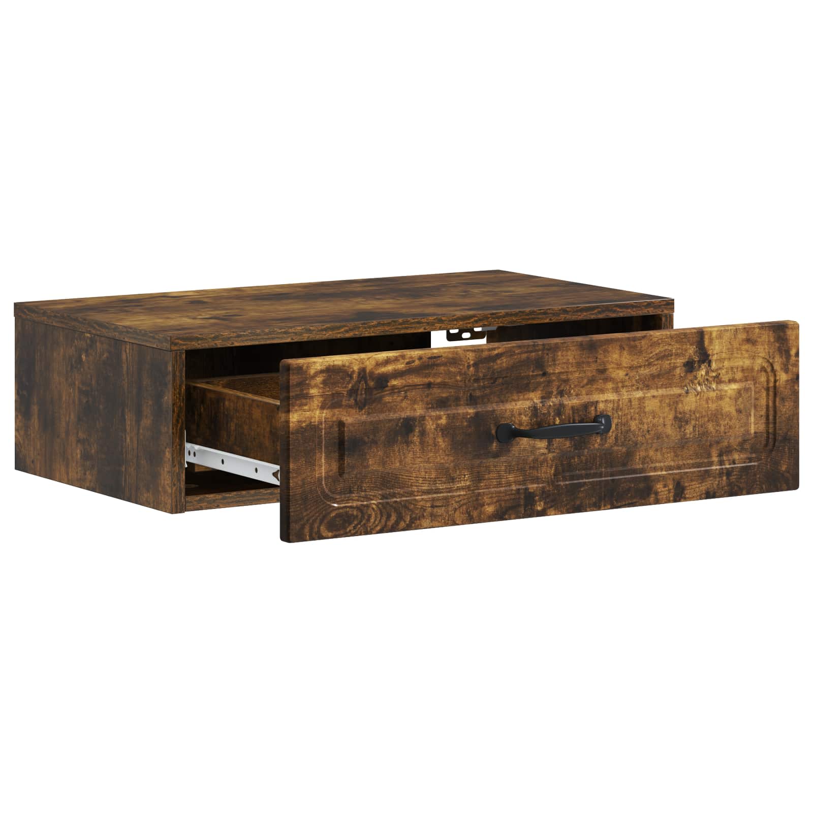Mesa lateral de parede carvalho fumado 59 x 34,5 x 17 cm