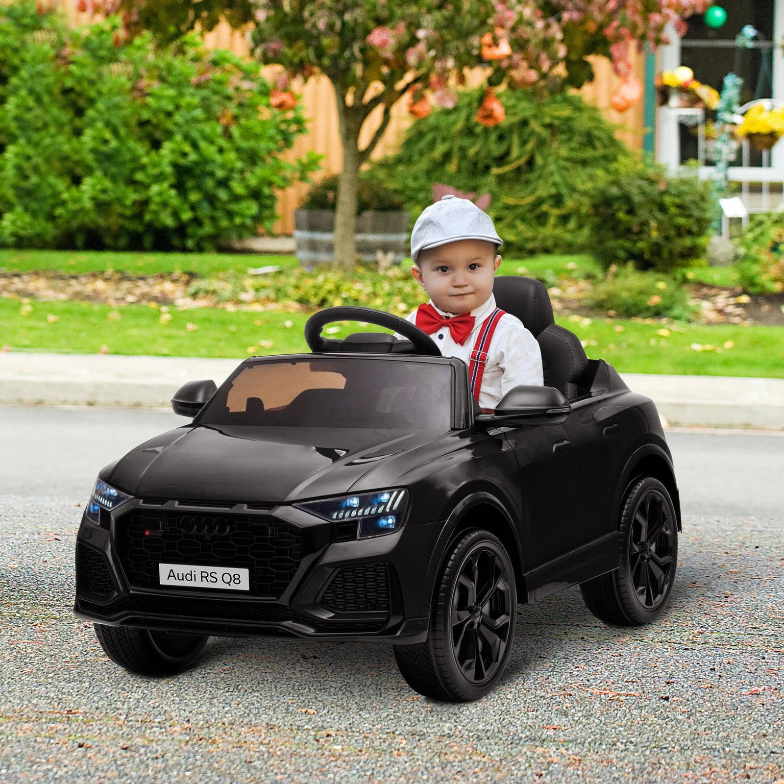 Carro Elétrico Infantil para Crianças de 3-5 Anos Licença Audi RS Q8 com Bateria 6V Controle a Distância Música MP3 Buzina e Luz