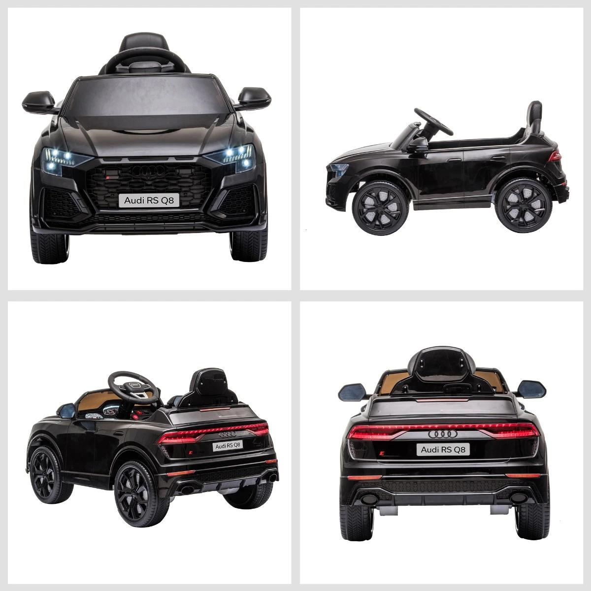 Carro Elétrico Infantil para Crianças de 3-5 Anos Licença Audi RS Q8 com Bateria 6V Controle a Distância Música MP3 Buzina e Luz