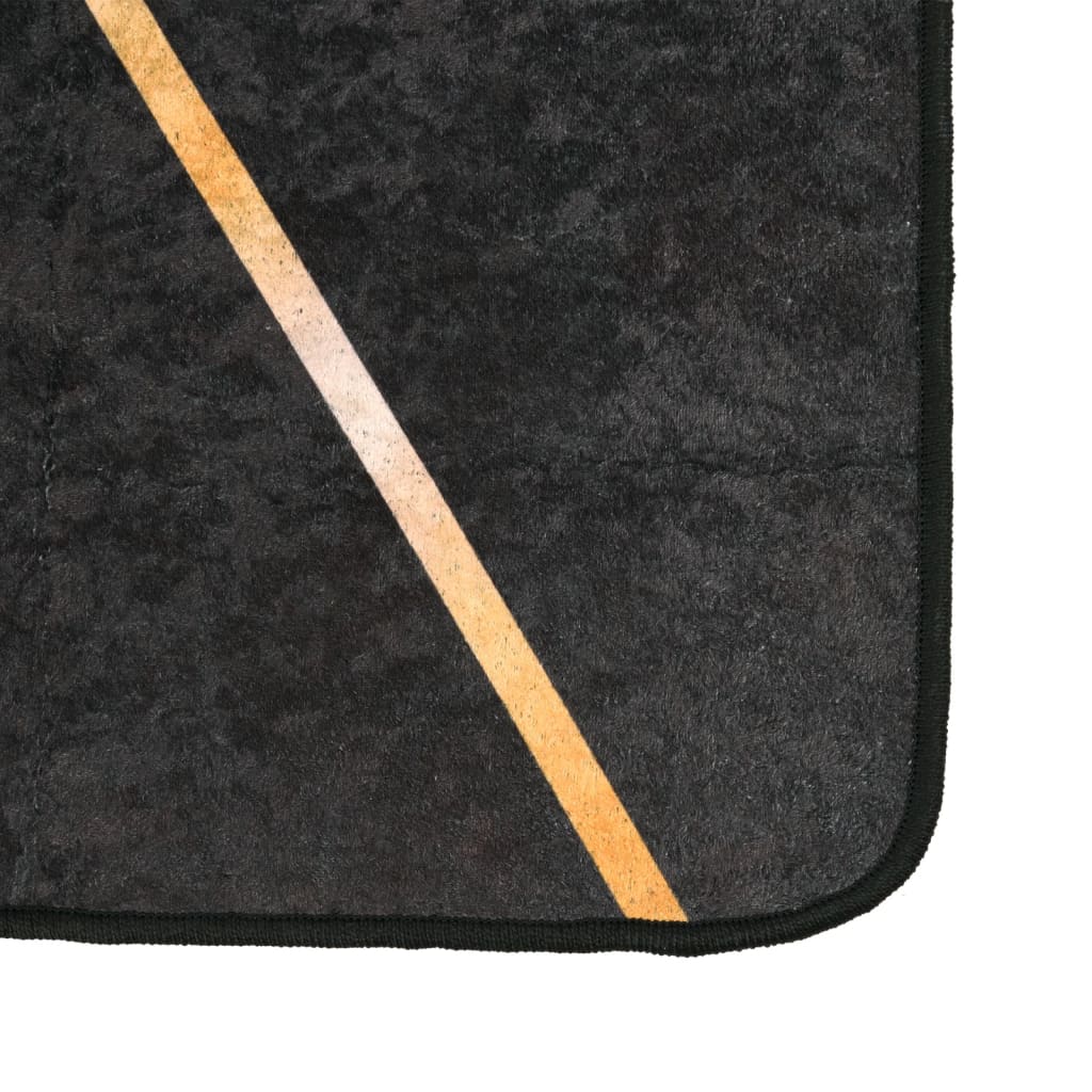 Tapete lavável 120x180 cm preto e dourado