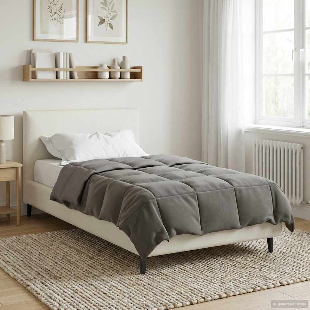 Duvet de ano inteiro cinzento-claro 140 x 220 cm microfibra