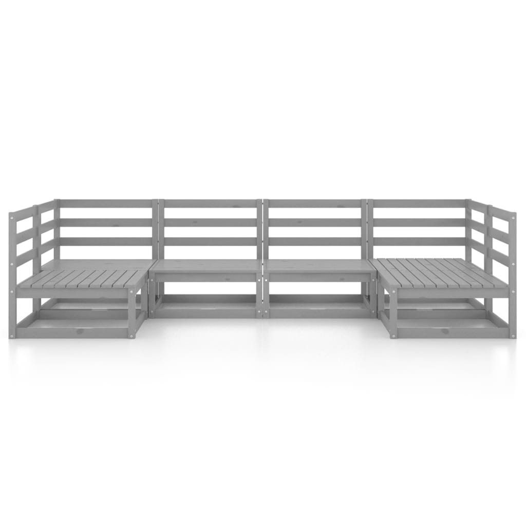 6 Pcs conjunto lounge de jardim pinho maciço