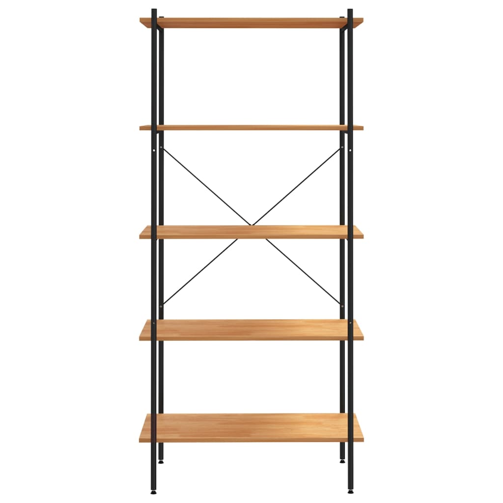 Unidade com 5 prateleiras 80x40x163 cm preto/cor de carvalho