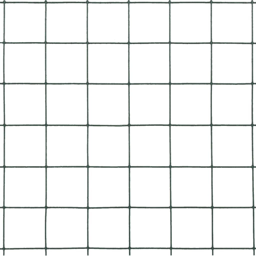 Cerca arame galinheiro 10x1,5 m aço c/ revestimento PVC verde
