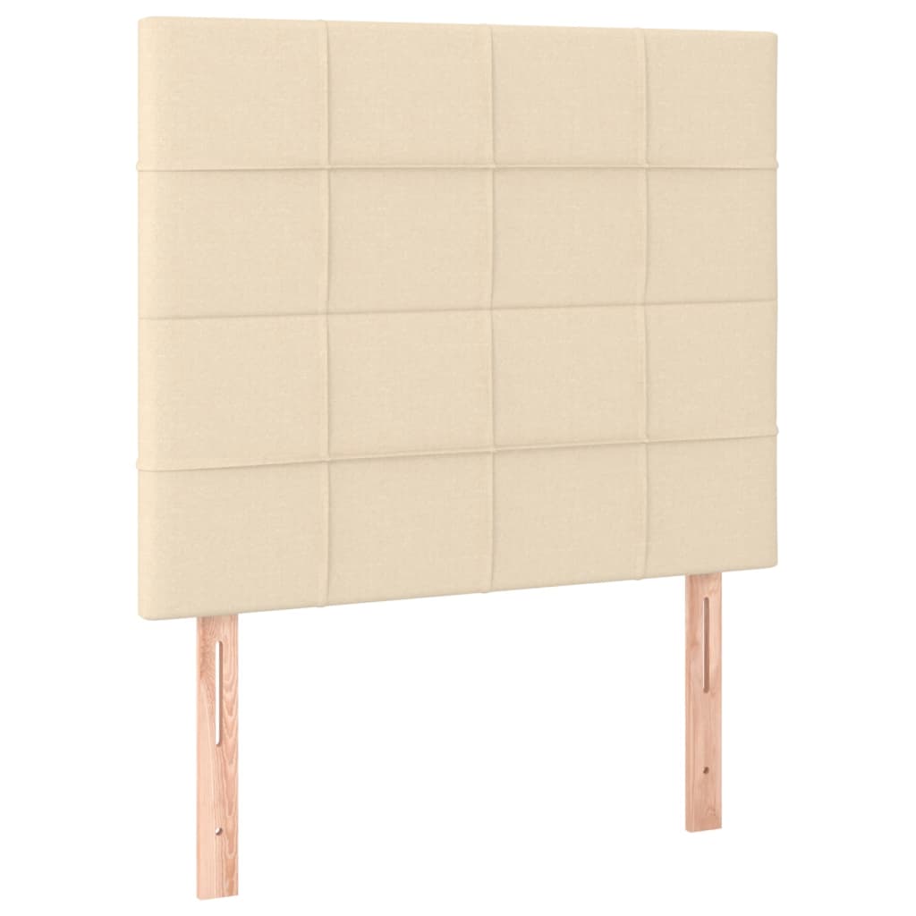 Cabeceira de cama c/ LED tecido 80x5x118/128cm crème